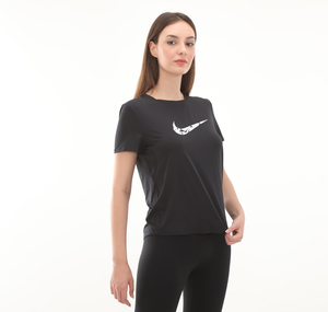 Nike W Nk One Swsh Hbr Df Ss Top Kadın T-Shirt Siyah