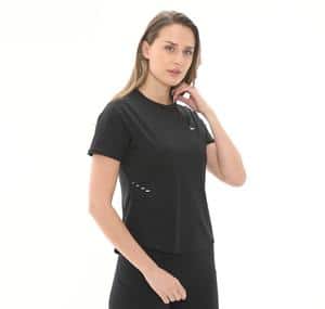 Nike W Nk Swıft Df Ss Top Kadın T-Shirt Siyah