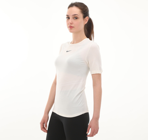 Nike W Nk Swıft Wool Df Ss Top Kadın T-Shirt Beyaz