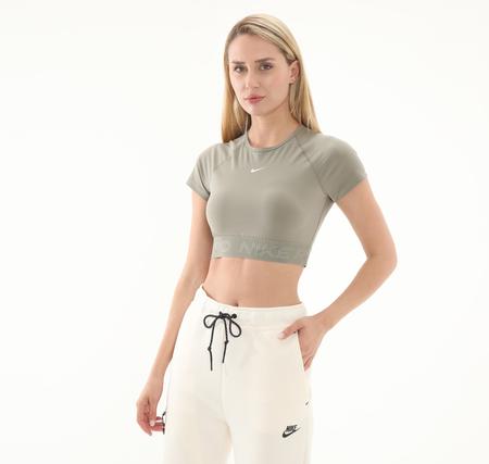 Nike W Np Df Ss Crop Top Tt Gx Kadın T-Shirt Yeşil