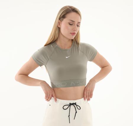 Nike W Np Df Ss Crop Top Tt Gx Kadın T-Shirt Yeşil