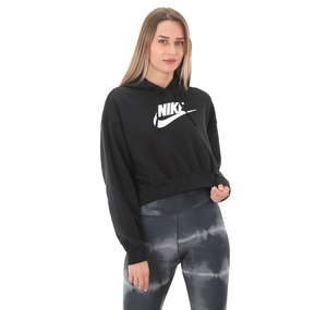 Nike W Nsw Club Flc Gx Crop Hdy Kadın Sweatshirt Siyah
