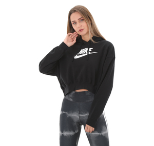 Nike W Nsw Club Flc Gx Crop Hdy Kadın Sweatshirt Siyah