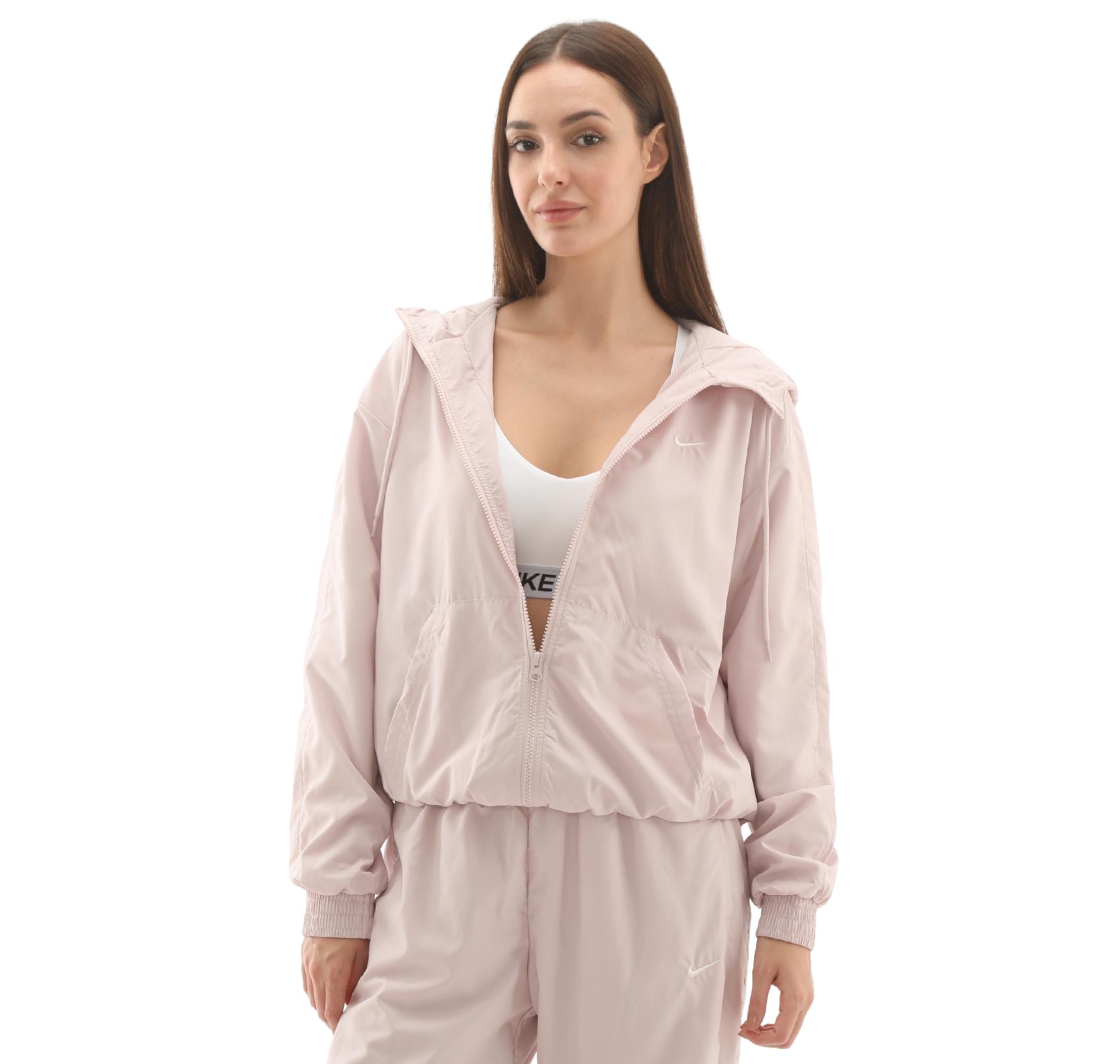 Женская куртка Nike W Nsw Essntl Uv Wvn Jkt Hd Yağmurluk-Rüzgarlik Krem