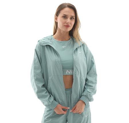 Nike W Nsw Essntl Uv Wvn Jkt Hd Kadın Yağmurluk-Rüzgarlık Yeşil