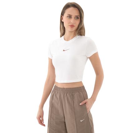 Nike W Nsw Nk Chll Knt Tee Vday Kadın T-Shirt Beyaz