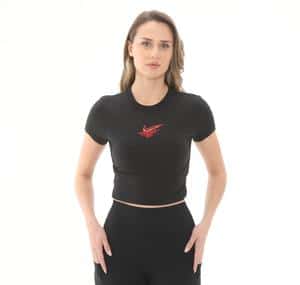 Nike W Nsw Nk Chll Knt Tee Vday Kadın T-Shirt Siyah