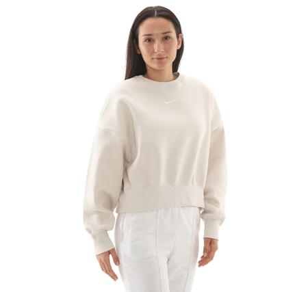 Nike W Nsw Phnx Flc Oos Crew Kadın Sweatshirt Krem