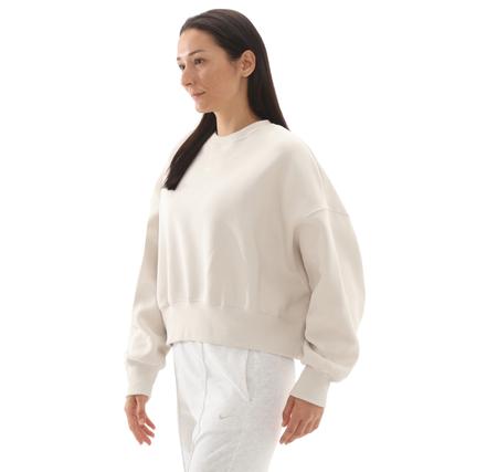 Nike W Nsw Phnx Flc Oos Crew Kadın Sweatshirt Krem