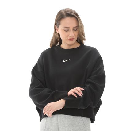 Nike W Nsw Phnx Flc Oos Crew Kadın Sweatshirt Siyah
