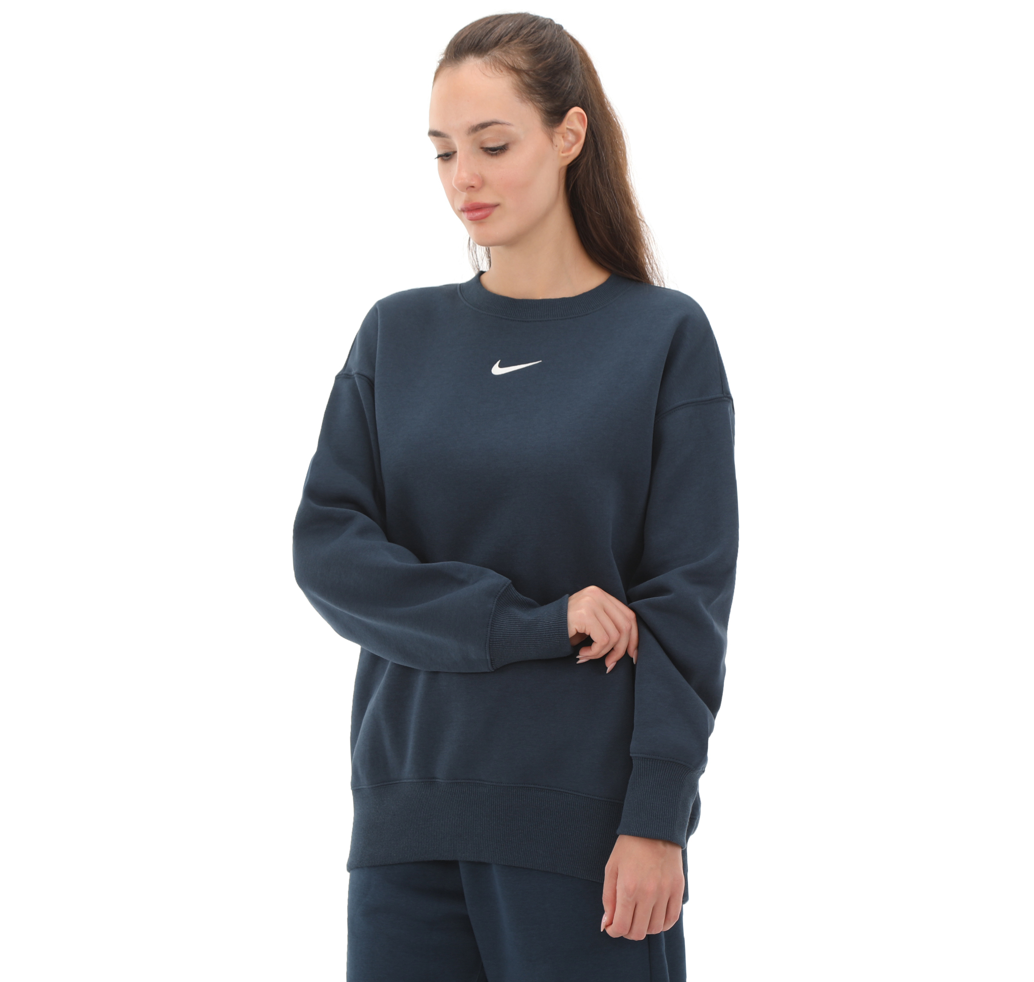 Nike W Nsw Phnx Flc Os Crew Kad n Ye il Sweatshirt Sneakscloud