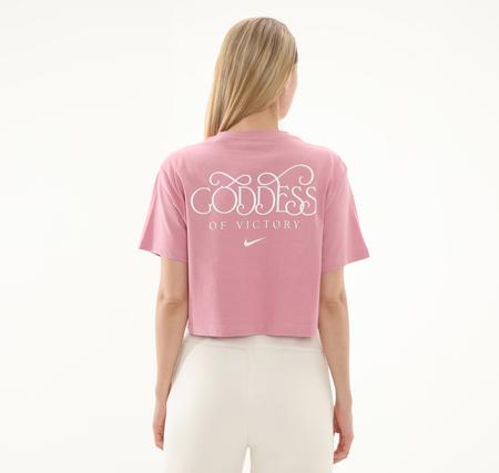 Nike W Nsw Ss Crop Tee Iwd Kadın T-Shirt Pembe
