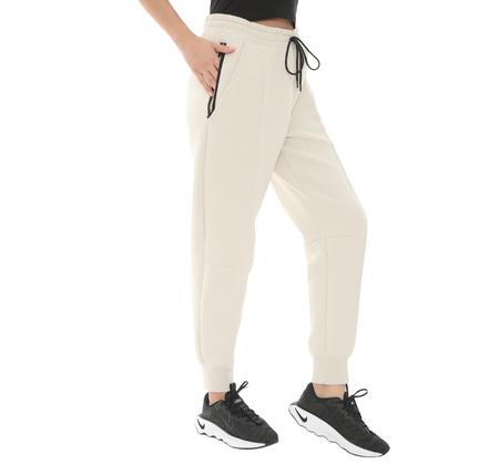 Nike W Nsw Tch Flc Mr Jggr Kadın Eşofman Altı Krem