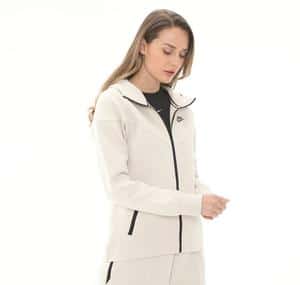 Nike W Nsw Tch Flc Wr Fz Hdy Kadın Ceket Krem