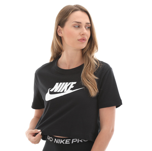 Nike W Nsw Tee Essntl Crp Icn Ftr Kadın T-Shirt Siyah