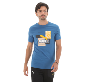 Puma Brand Love Tee Erkek T-Shirt Mavi