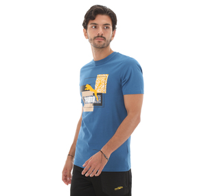 Puma Brand Love Tee Erkek T-Shirt Mavi