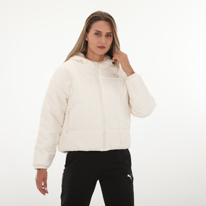 Puma Classics Hooded Padded Jacket Kadın Mont Beyaz