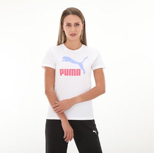 Puma Classics Logo Tee Kadın T-Shirt Beyaz
