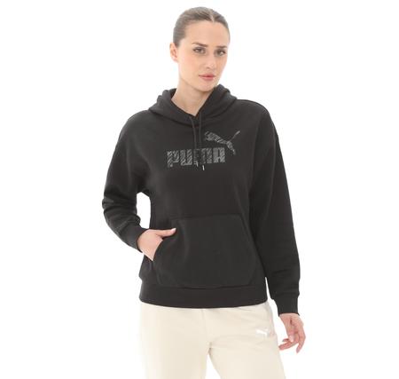 Puma Ess+ Anımal Hoodie Fl Kadın Sweatshirt Siyah