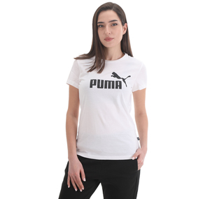 Puma Ess Logo Tee Kadın T-Shirt Beyaz