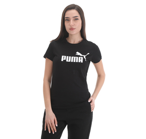 Puma Ess Logo Tee Kadın T-Shirt Siyah