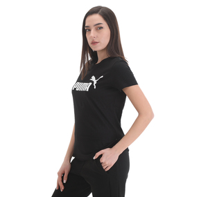 Puma Ess Logo Tee Kadın T-Shirt Siyah