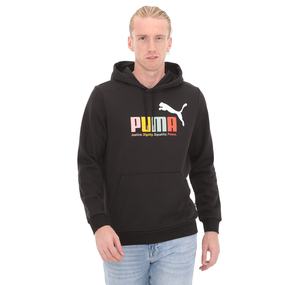 Puma Ess+ Multicolor Hoodie Erkek Sweatshirt Siyah