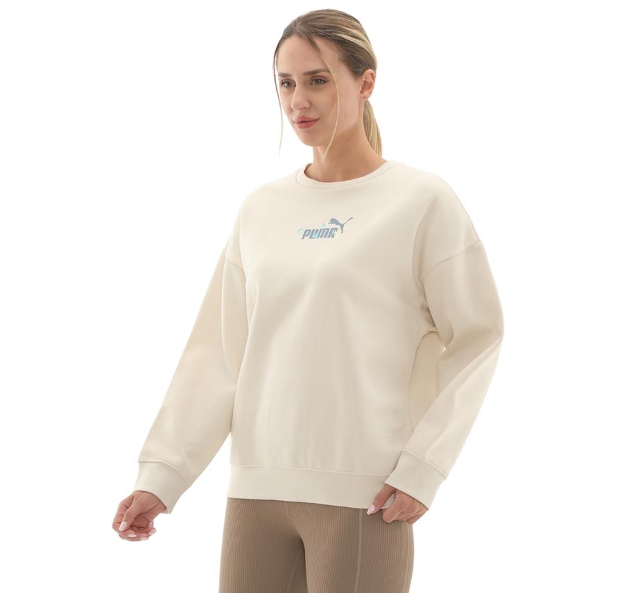 Puma Ess Nature 2.0 Crew Kadın Sweatshirt Bej Puma Ess Nature 2.0 Crew Kadın Sweatshirt Bej
