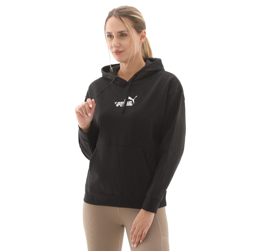 Puma Ess Nature 2.0 Hoodie Kadın Sweatshirt Siyah Puma Ess Nature 2.0 Hoodie Kadın Sweatshirt Siyah