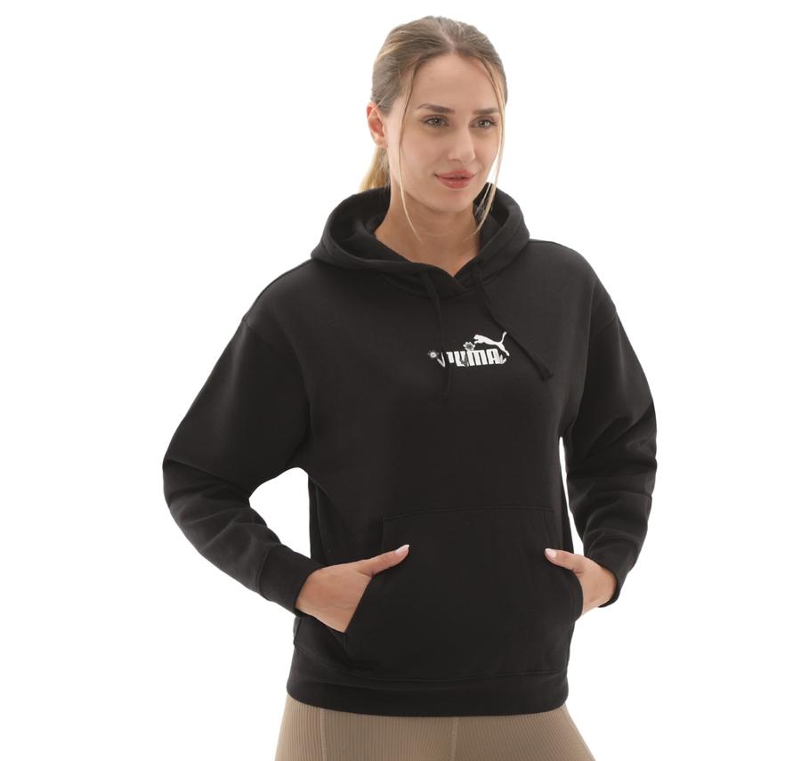 Puma Ess Nature 2.0 Hoodie Kadın Sweatshirt Siyah Puma Ess Nature 2.0 Hoodie Kadın Sweatshirt Siyah