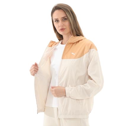 Puma Ess Relaxed Windbreaker Kadın Yağmurluk-Rüzgarlık Krem