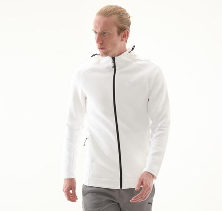 Puma Evostrıpe Full-Zip Hoodie Erkek Ceket Beyaz