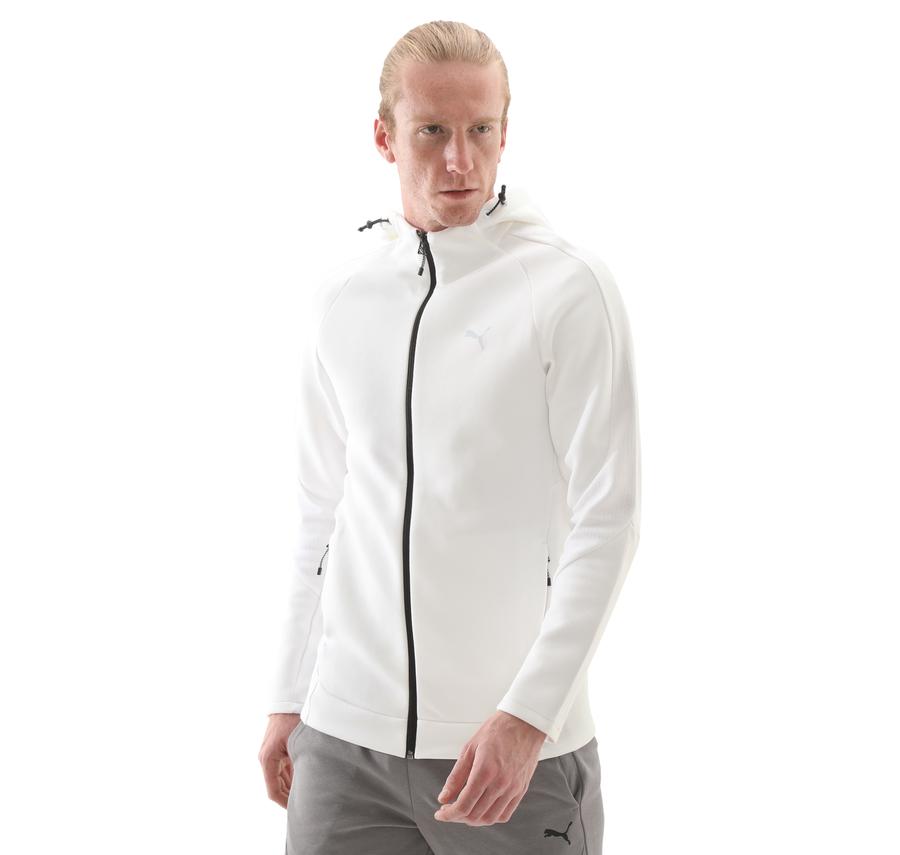 Puma Evostrıpe Full-Zip Hoodie Erkek Ceket Beyaz Puma Evostrıpe Full-Zip Hoodie Erkek Ceket Beyaz