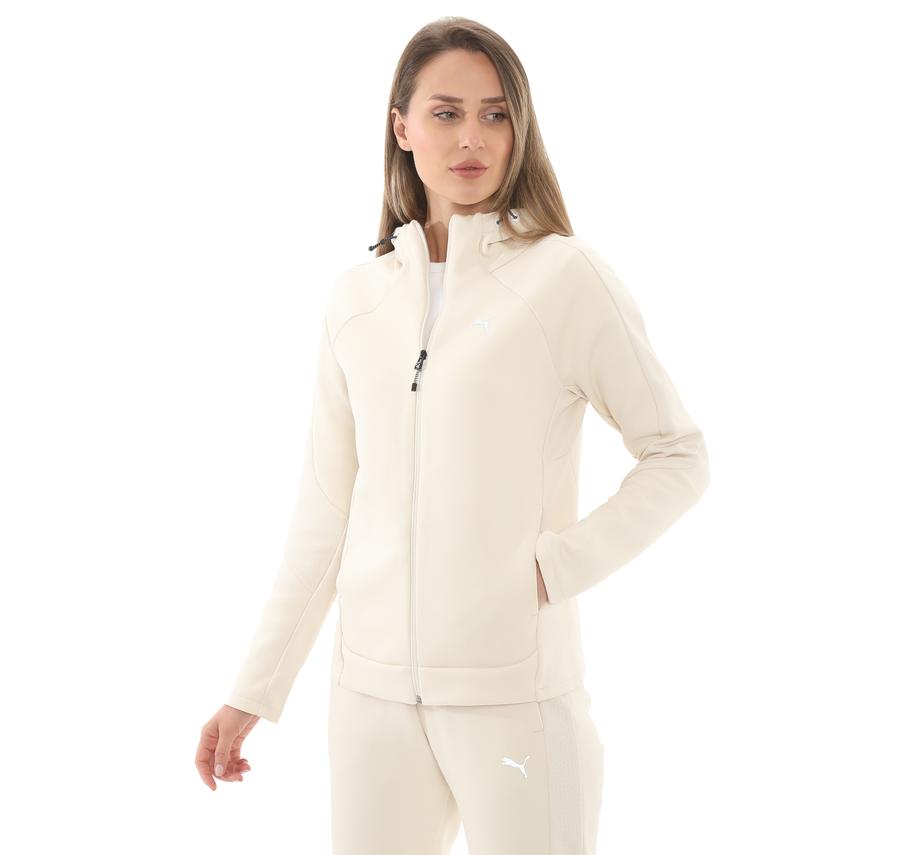 Puma Evostrıpe Full-Zip Hoodie Kadın Ceket Krem Puma Evostrıpe Full-Zip Hoodie Kadın Ceket Krem