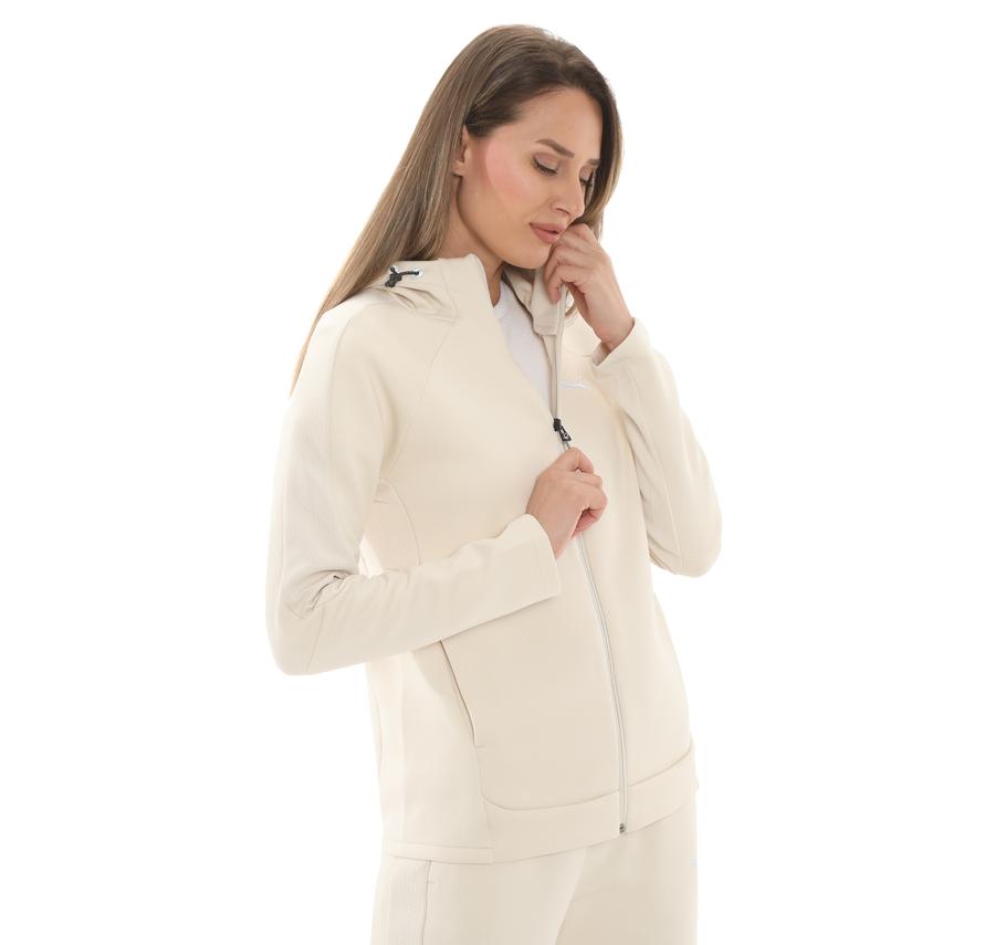 Puma Evostrıpe Full-Zip Hoodie Kadın Ceket Krem Puma Evostrıpe Full-Zip Hoodie Kadın Ceket Krem