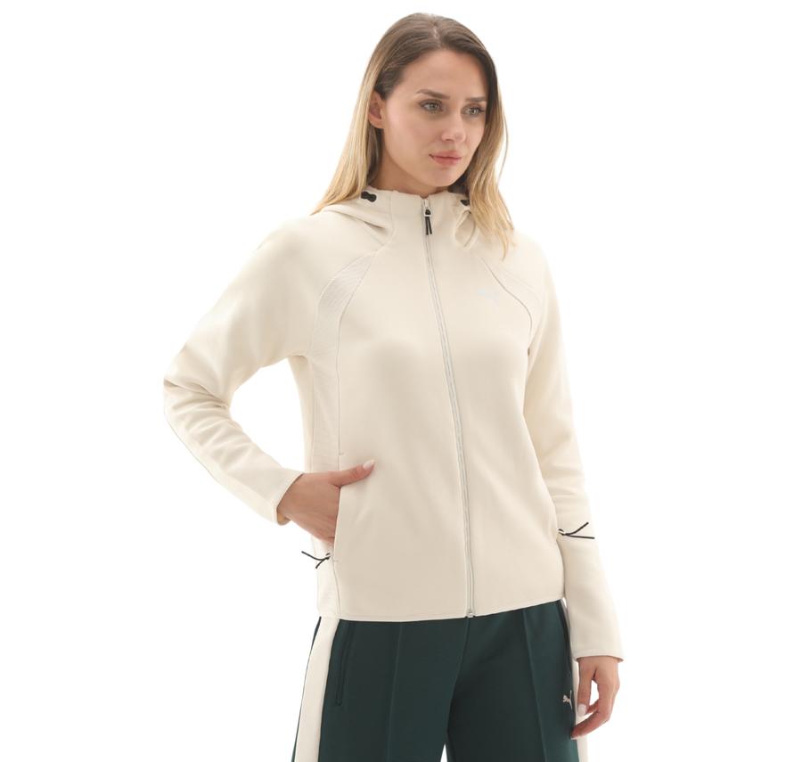 Puma Evostrıpe Full-Zip Hoodie Kadın Ceket Krem Puma Evostrıpe Full-Zip Hoodie Kadın Ceket Krem