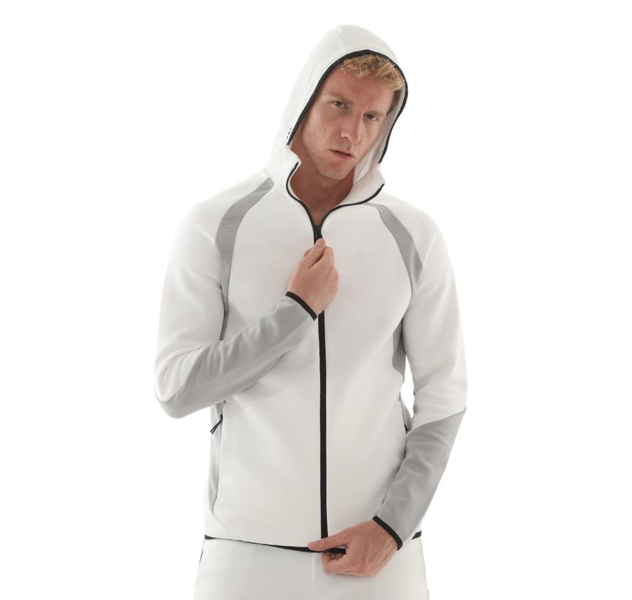 Puma Evostrıpe Fz Hoodie Dk Erkek Ceket Beyaz Puma Evostrıpe Fz Hoodie Dk Erkek Ceket Beyaz