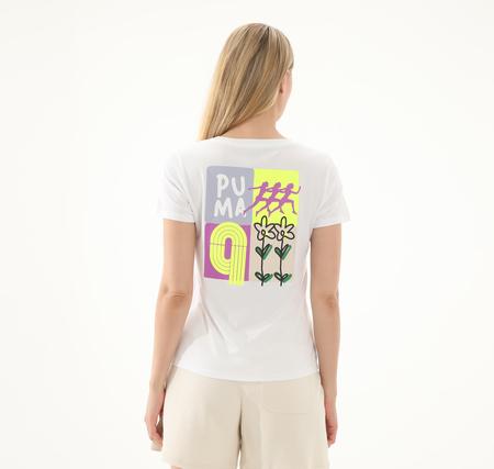 Puma Graphıcs Runnıng Illustratıo Kadın T-Shirt Beyaz
