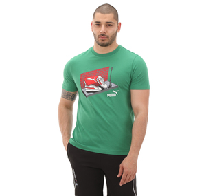 Puma Graphıcs Sneaker Box Tee Erkek T-Shirt Yeşil