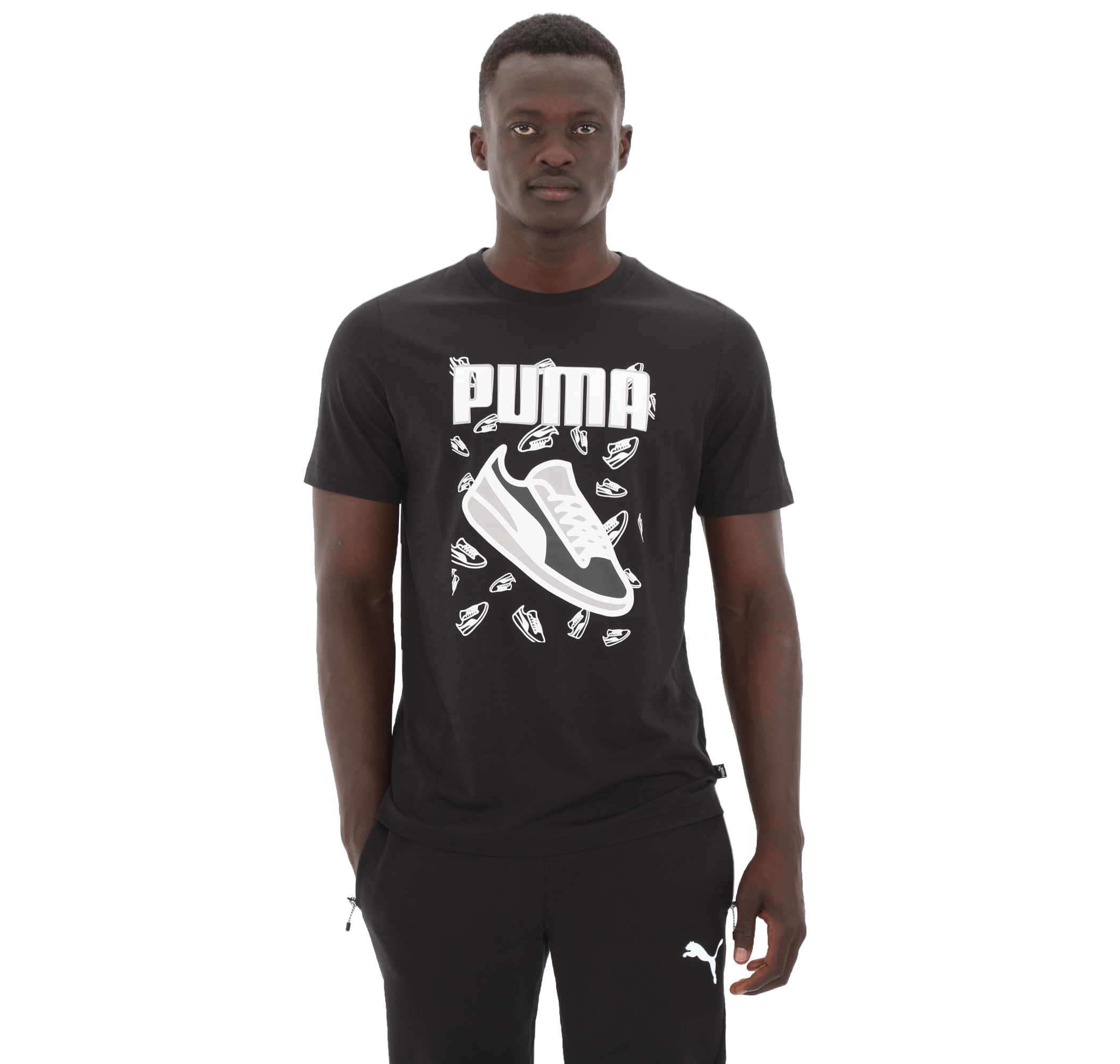 Puma Graph cs Sneaker Tee Erkek Siyah T Shirt Sneakscloud