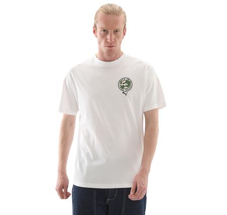 Puma Graphıcs Super Puma Tee Erkek T-Shirt Beyaz