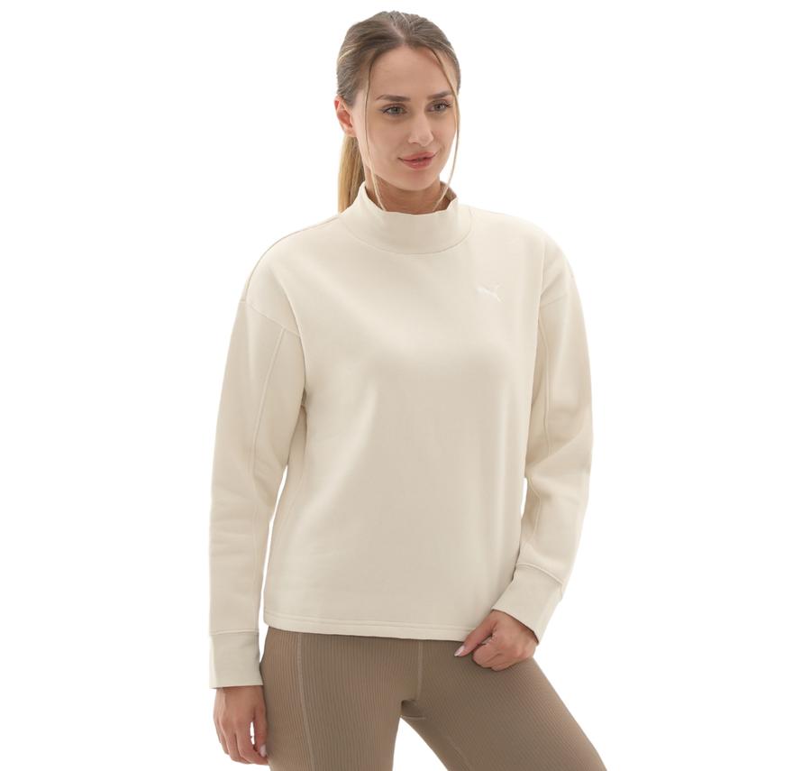 Puma Her Relaxed Crew Fl Kadın Sweatshirt Bej Puma Her Relaxed Crew Fl Kadın Sweatshirt Bej