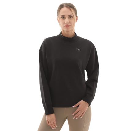 Puma Her Relaxed Crew Fl Kadın Sweatshirt Siyah