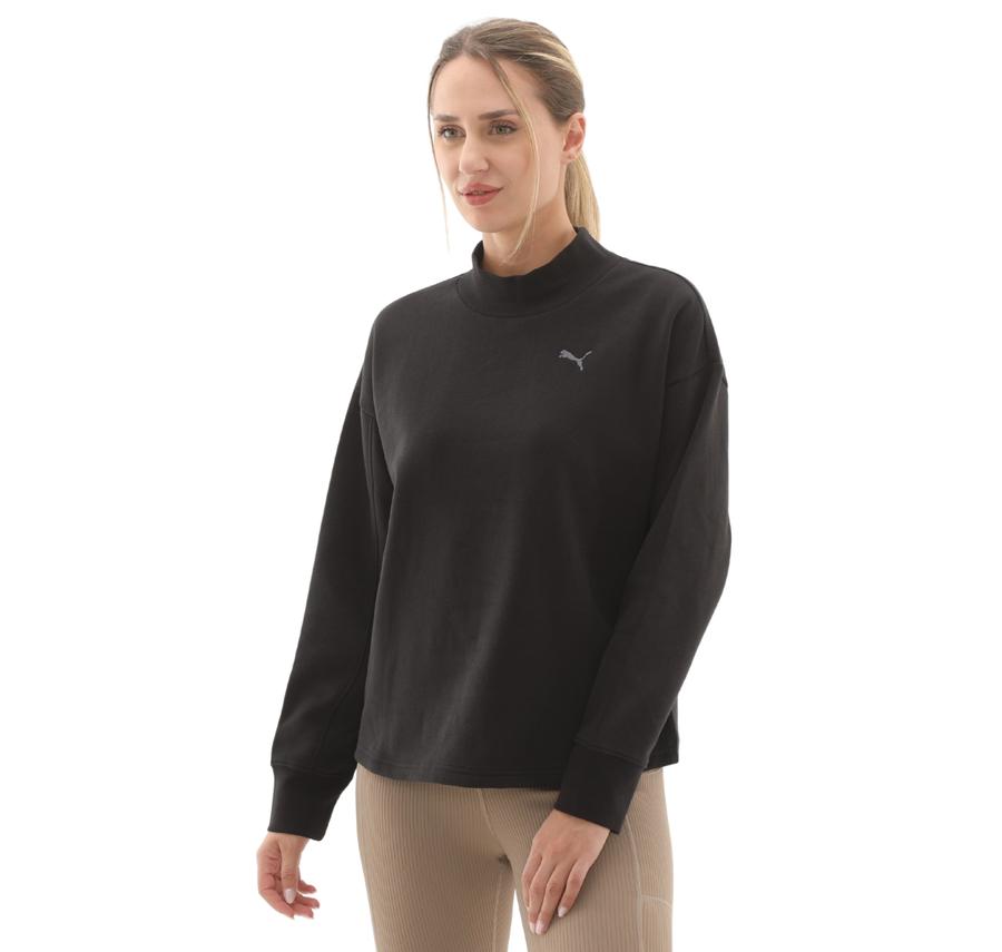 Puma Her Relaxed Crew Fl Kadın Sweatshirt Siyah Puma Her Relaxed Crew Fl Kadın Sweatshirt Siyah
