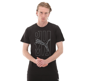 Puma Men S Graphıc Tee Concept  White Erkek T-Shirt Siyah