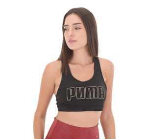 Puma Mid Impact 4Keeps Graphic Bra Kadın Büstiyer Siyah