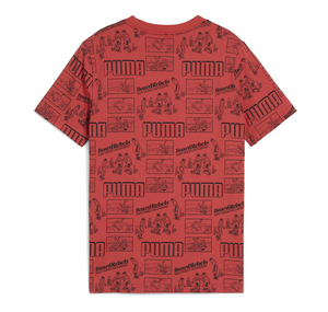 Puma Mıd90S Aop Tee Çocuk T-Shirt Kırmızı
