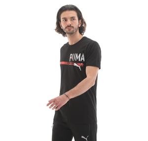 Puma Performance Graphic Branded Tee Erkek T-Shirt Siyah