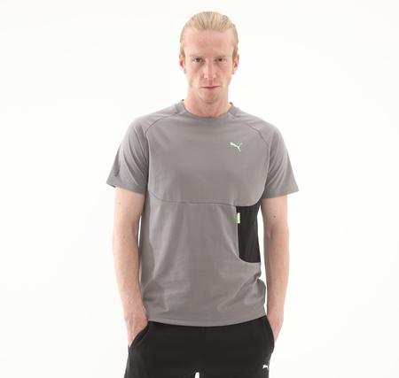 Puma Tech Pocket Tee Erkek T-Shirt Gri